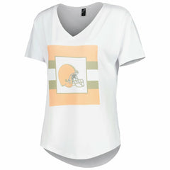 Cleveland Browns KIYA TOMLIN Women's Tri-Blend V-Neck T-Shirt - White for sale