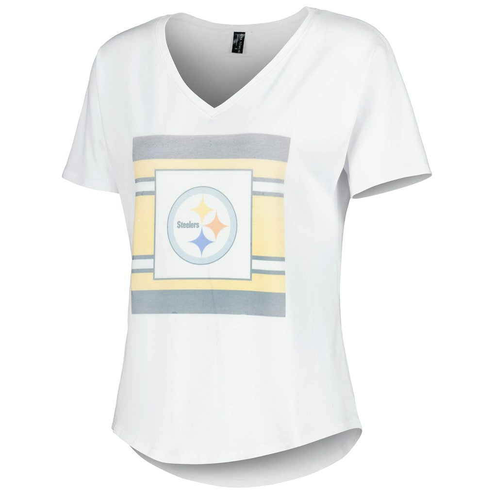 Pittsburgh Steelers KIYA TOMLIN Women's Tri-Blend V-Neck T-Shirt - White outlet