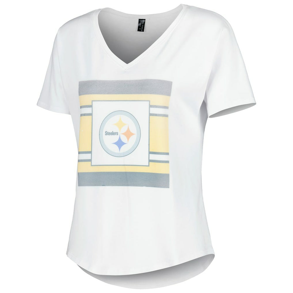 Pittsburgh Steelers KIYA TOMLIN Women's Tri-Blend V-Neck T-Shirt - White outlet
