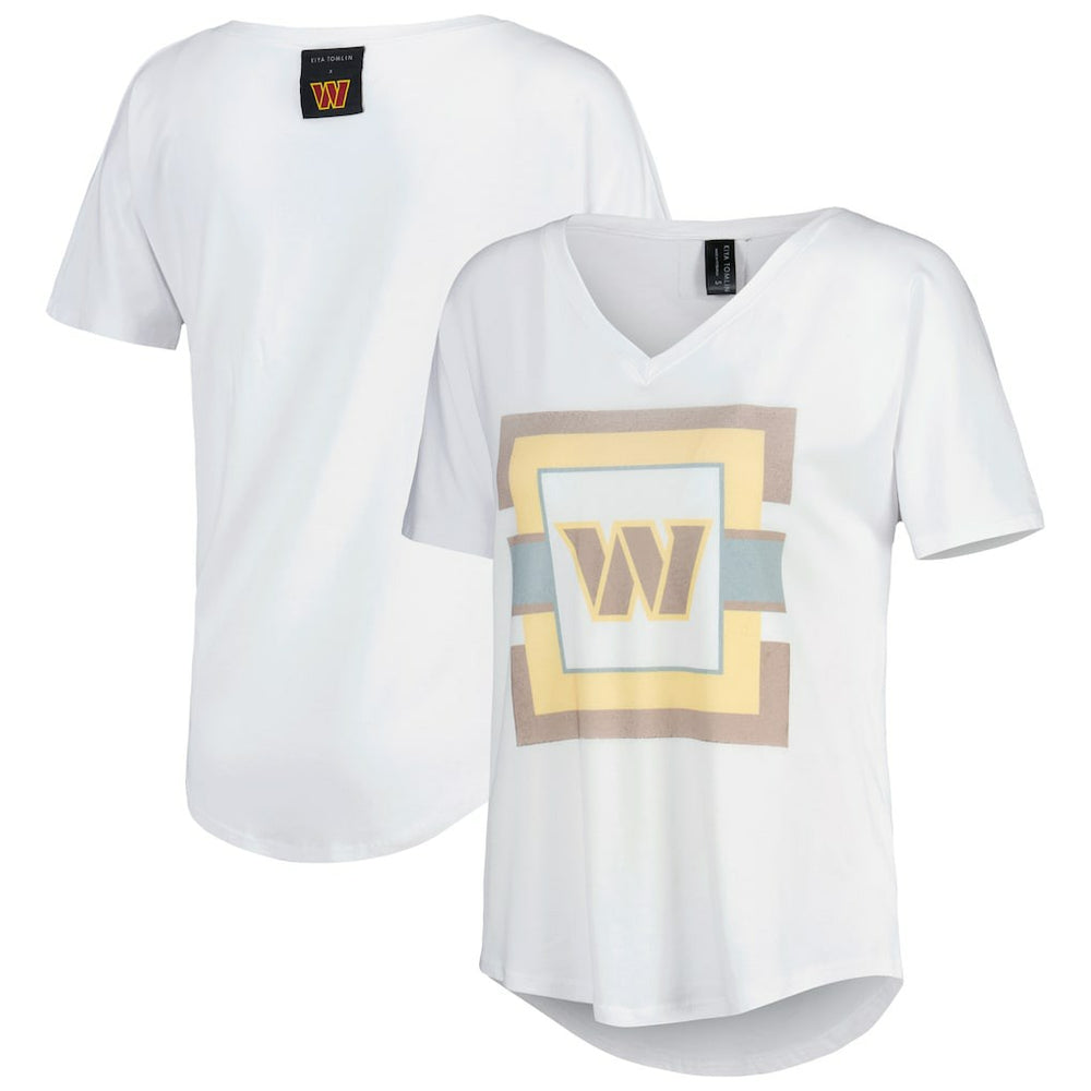 Washington Commanders KIYA TOMLIN Women's V-Neck T-Shirt - White on sale