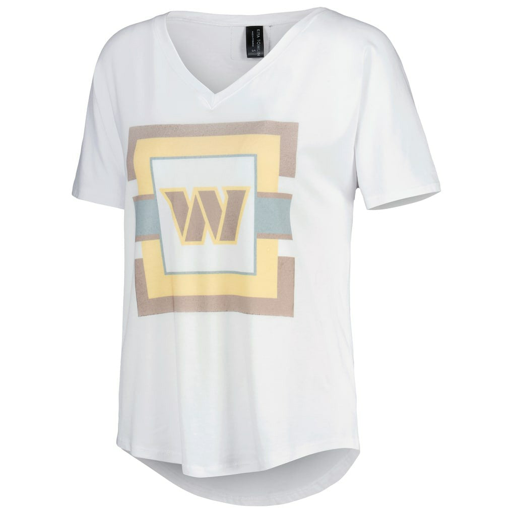 Washington Commanders KIYA TOMLIN Women's V-Neck T-Shirt - White on sale