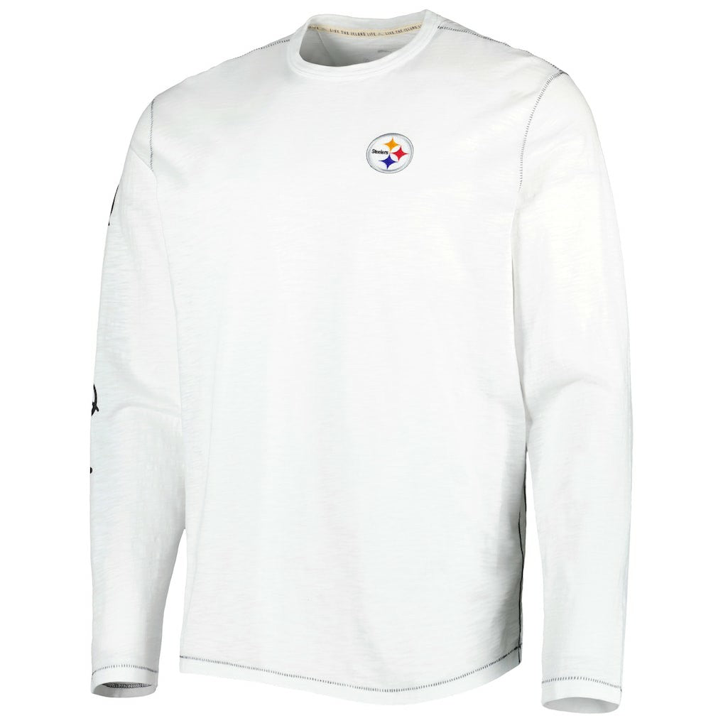 Pittsburgh Steelers Laces Out Billboard Long Sleeve T-Shirt - White on sale