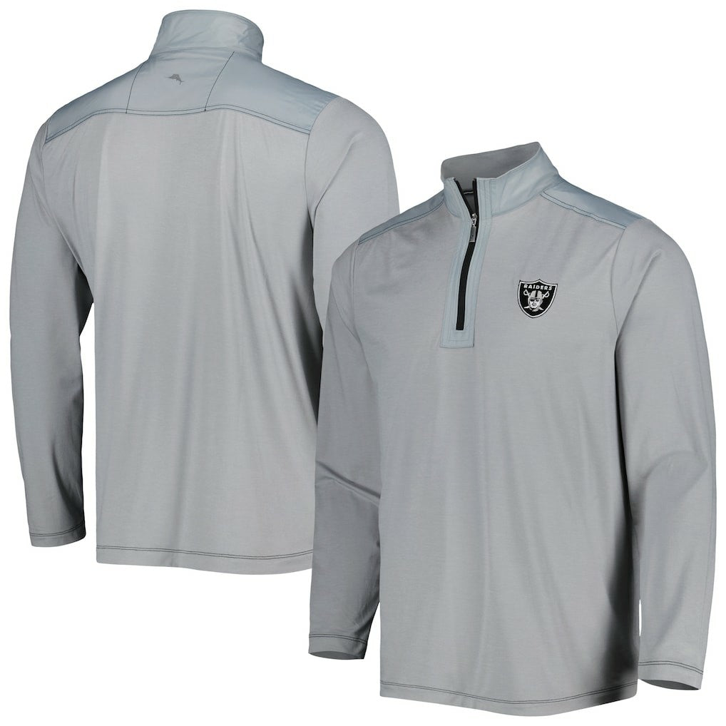 Las Vegas Raiders On Deck IslandZone Half-Zip Jacket - Gray for sale