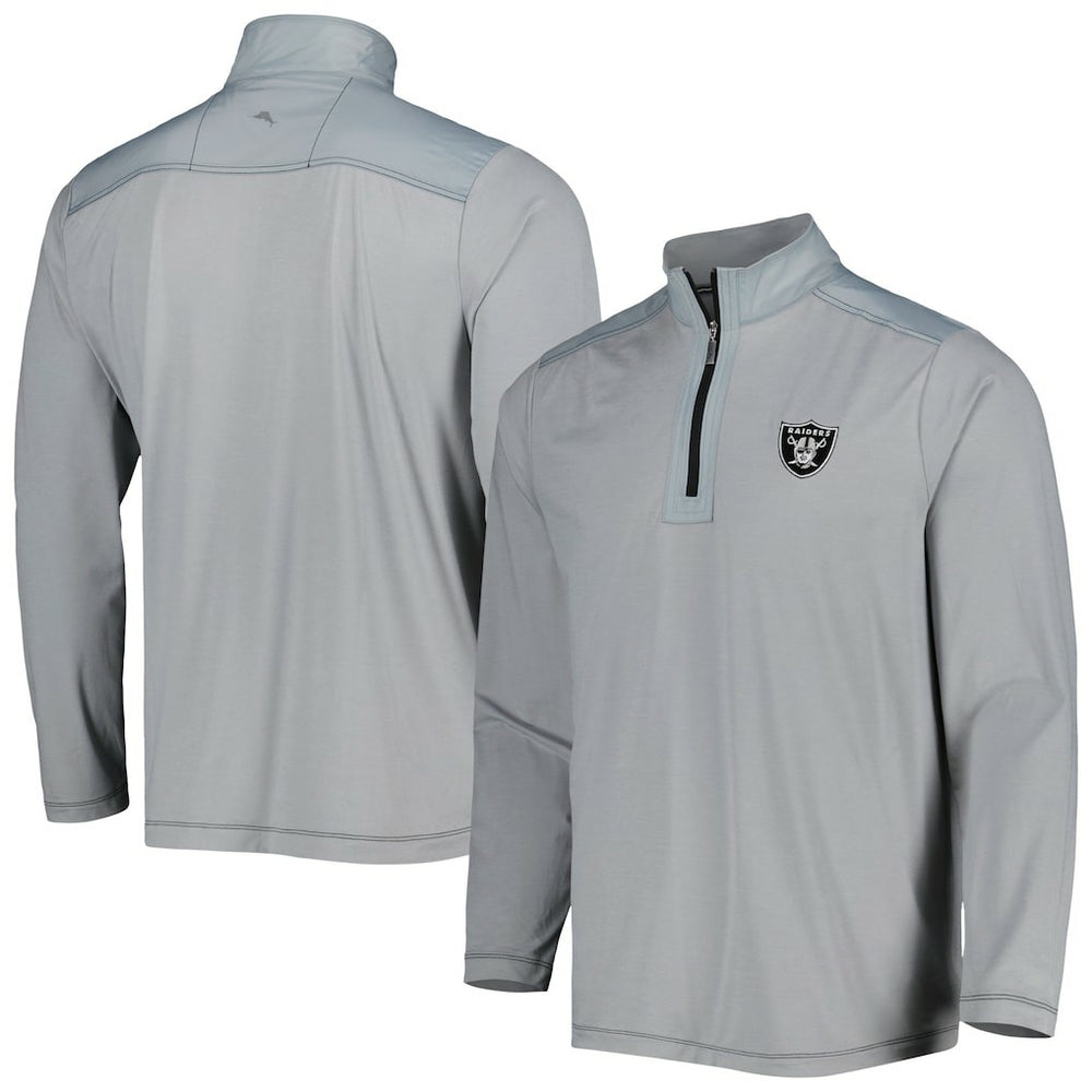 Las Vegas Raiders On Deck IslandZone Half-Zip Jacket - Gray for sale