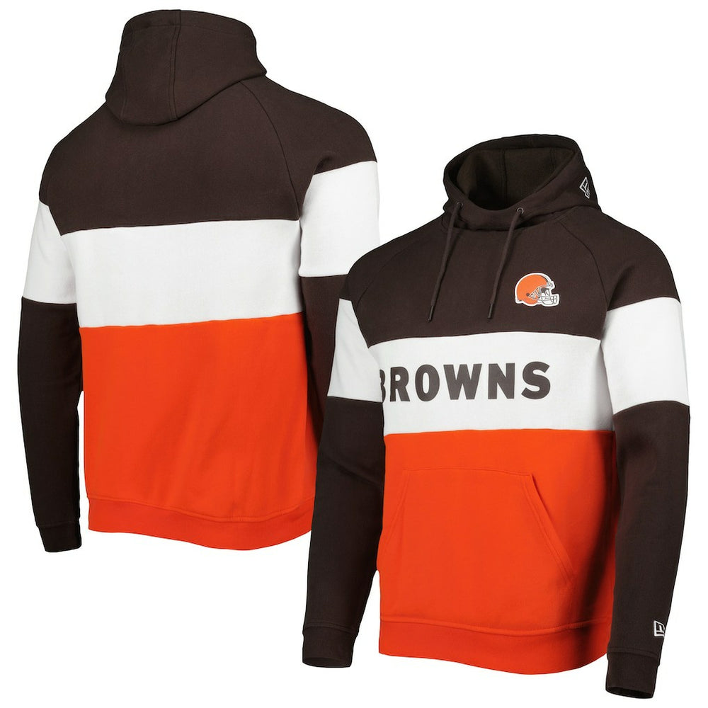Cleveland Browns New Era Colorblock Current Pullover Hoodie - Orange online