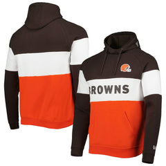 Cleveland Browns New Era Colorblock Current Pullover Hoodie - Orange online