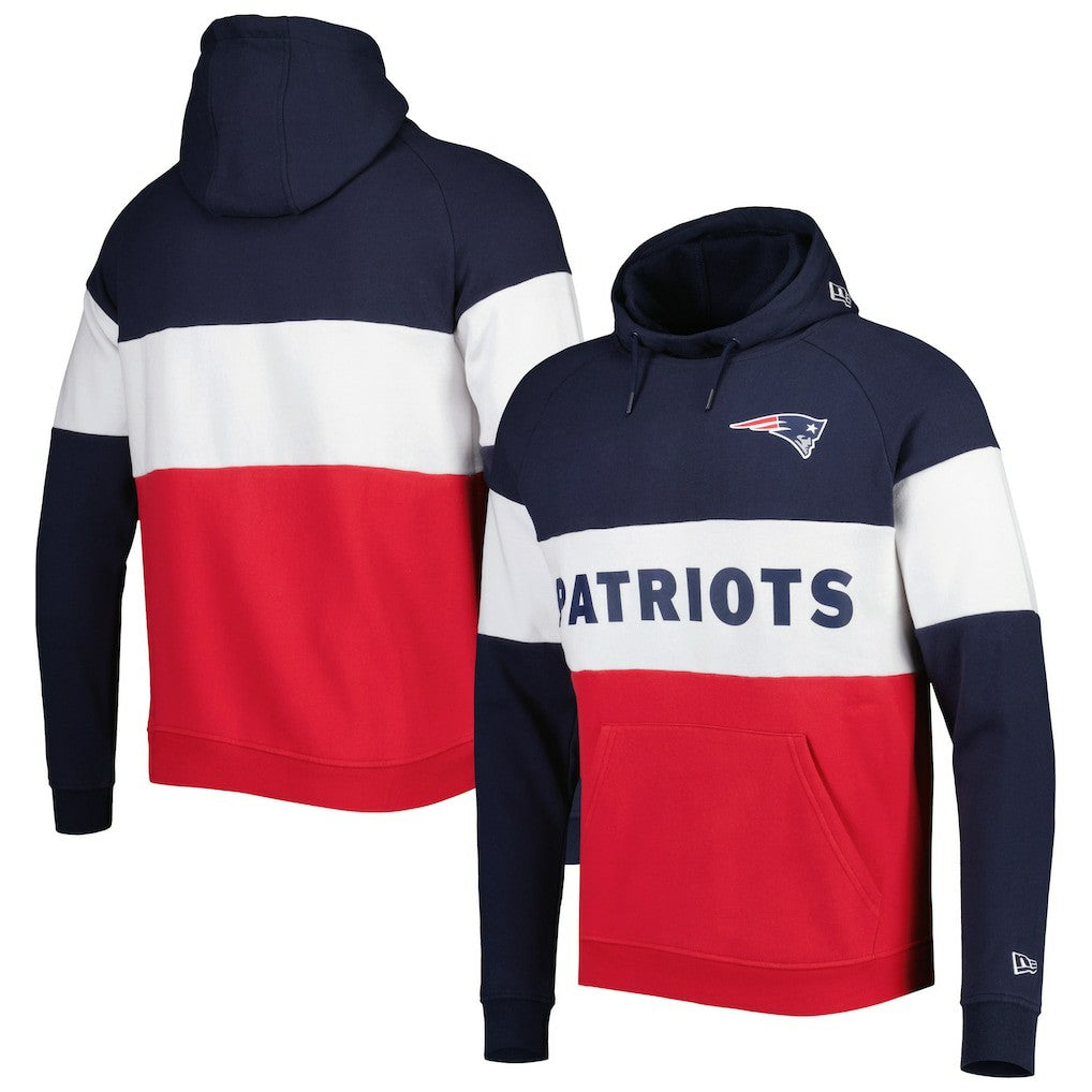 New England Patriots New Era Colorblock Current Pullover Hoodie - Red outlet