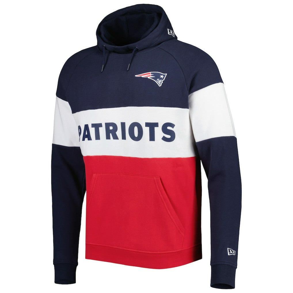 New England Patriots New Era Colorblock Current Pullover Hoodie - Red outlet