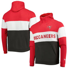 Tampa Bay Buccaneers New Era Colorblock Current Pullover Hoodie - Heather Charcoal/Red outlet
