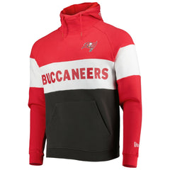 Tampa Bay Buccaneers New Era Colorblock Current Pullover Hoodie - Heather Charcoal/Red outlet