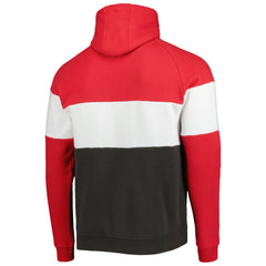 Tampa Bay Buccaneers New Era Colorblock Current Pullover Hoodie - Heather Charcoal/Red outlet