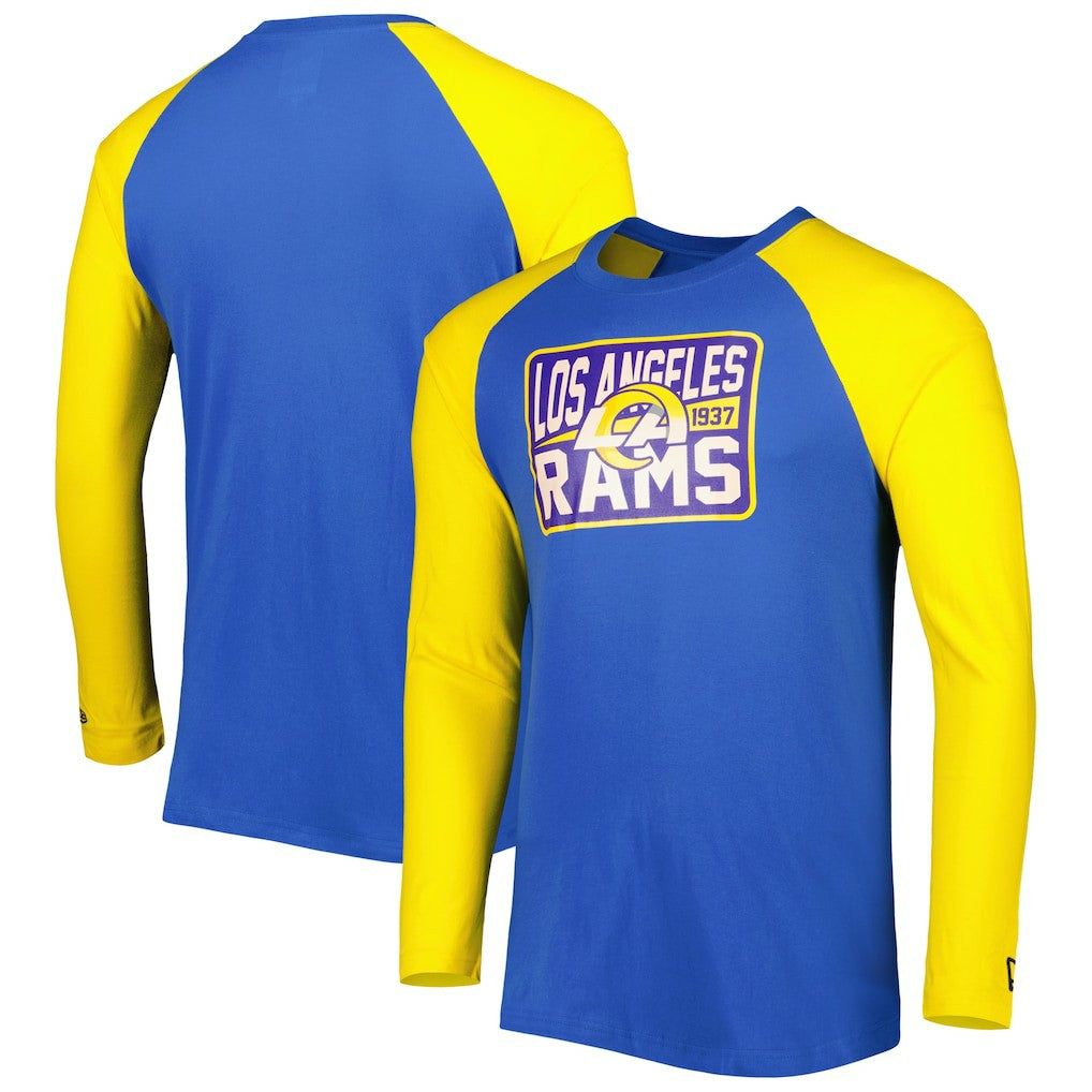 Los Angeles Rams New Era Current Raglan Long Sleeve T-Shirt - Royal online