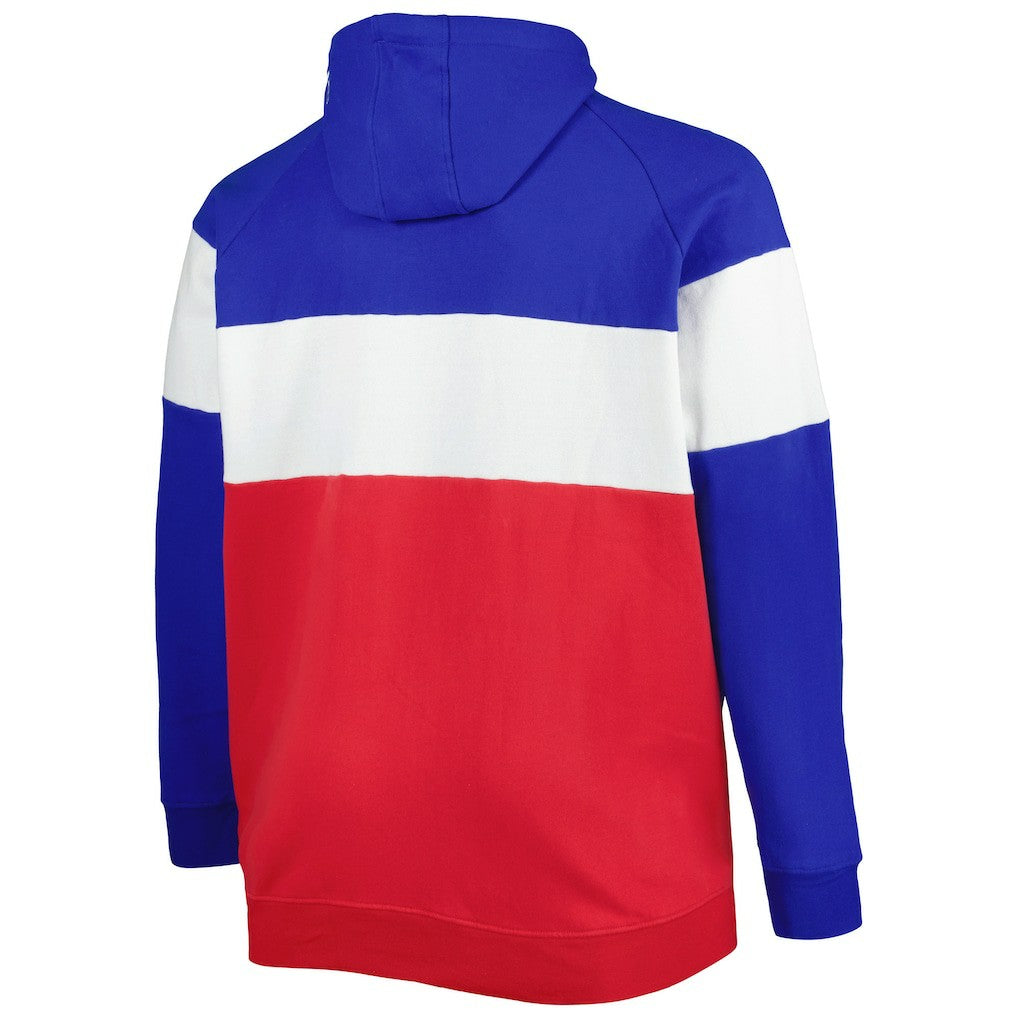 Buffalo Bills New Era Big & Tall Current Team Colorblock Fleece Raglan Pullover Hoodie - Royal/Red discount