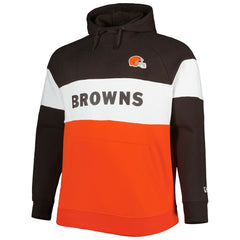 Cleveland Browns New Era Big & Tall Current Team Colorblock Fleece Raglan Pullover Hoodie - Brown/Orange online