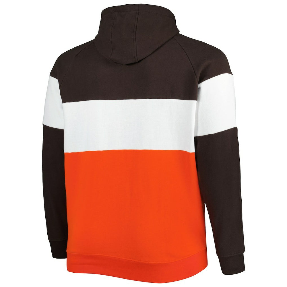 Cleveland Browns New Era Big & Tall Current Team Colorblock Fleece Raglan Pullover Hoodie - Brown/Orange online