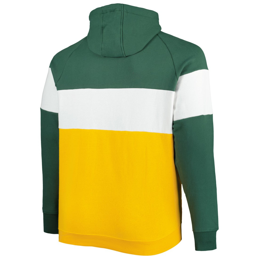 Green Bay Packers New Era Big & Tall Current Team Colorblock Fleece Raglan Pullover Hoodie - Green/Gold cheap