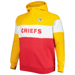 Kansas City Chiefs New Era Big & Tall Current Team Colorblock Fleece Raglan Pullover Hoodie - Gold/Red on sale