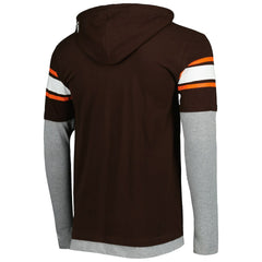 Cleveland Browns New Era Long Sleeve Hoodie T-Shirt - Brown on sale