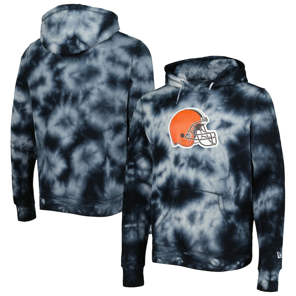 Cleveland Browns New Era Team Tie-Dye Pullover Hoodie - Black cheap