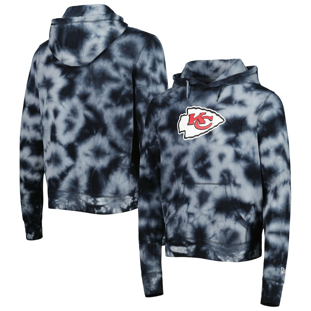 Kansas City Chiefs New Era Team Tie-Dye Pullover Hoodie - Black on sale