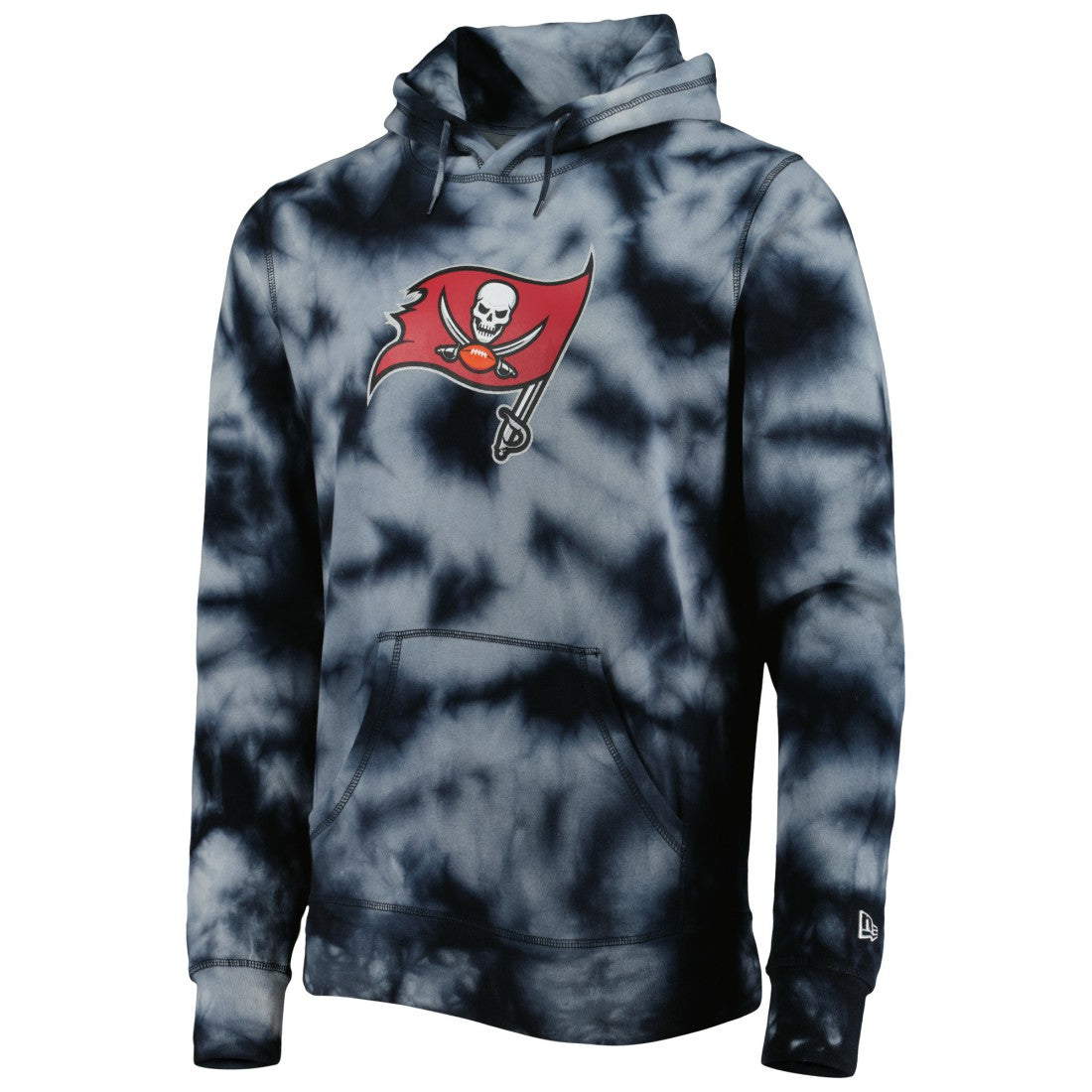 Tampa Bay Buccaneers New Era Team Tie-Dye Pullover Hoodie - Black discount