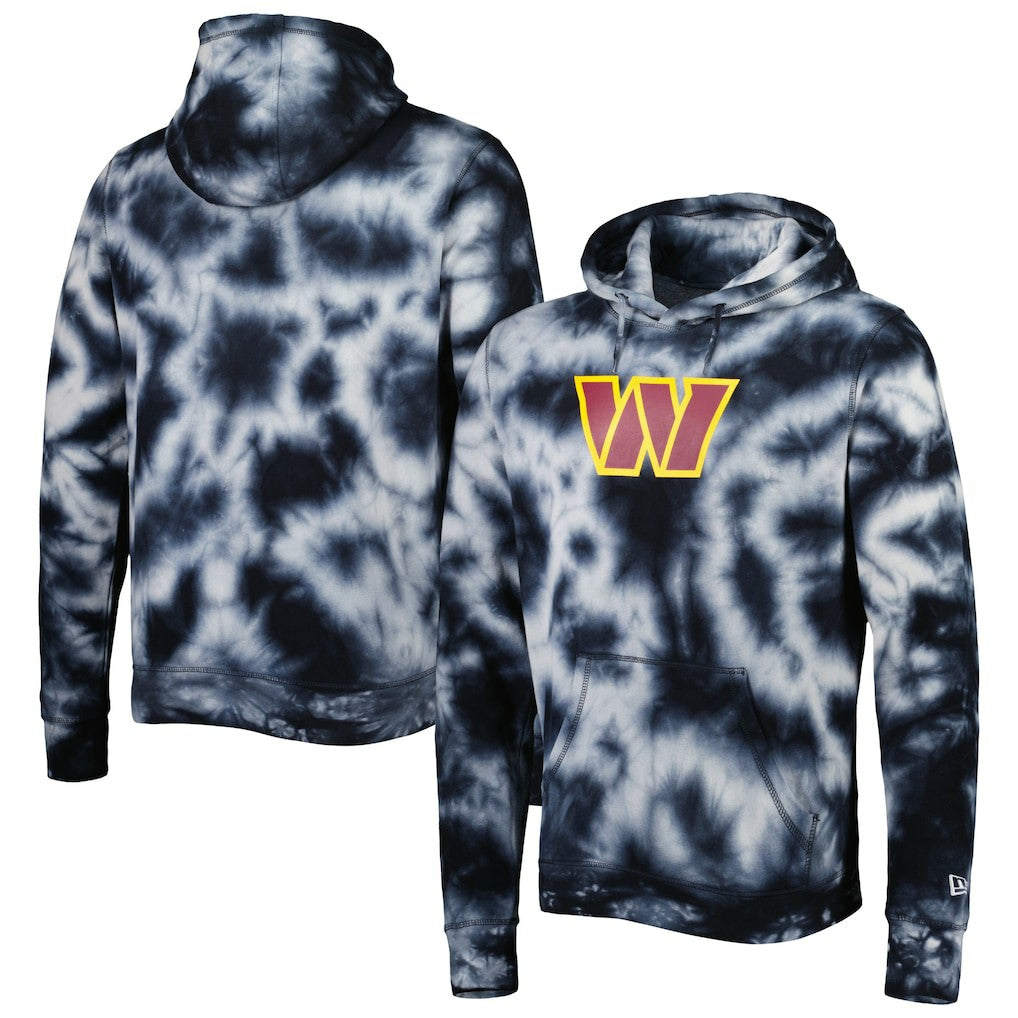 Washington Commanders New Era Team Tie-Dye Pullover Hoodie - Black discount