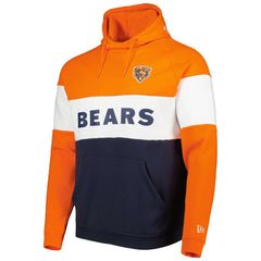 Chicago Bears New Era Colorblock Throwback Pullover Hoodie - Navy/Orange sale