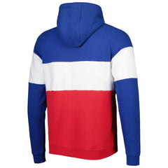 New England Patriots New Era Colorblock Throwback Pullover Hoodie - Red/Royal sale