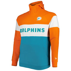 Miami Dolphins New Era Big & Tall Throwback Colorblock Raglan Pullover Hoodie - Aqua outlet
