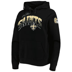 New Orleans Saints Pro Standard Women's Local Patch Pullover Hoodie - Black sale