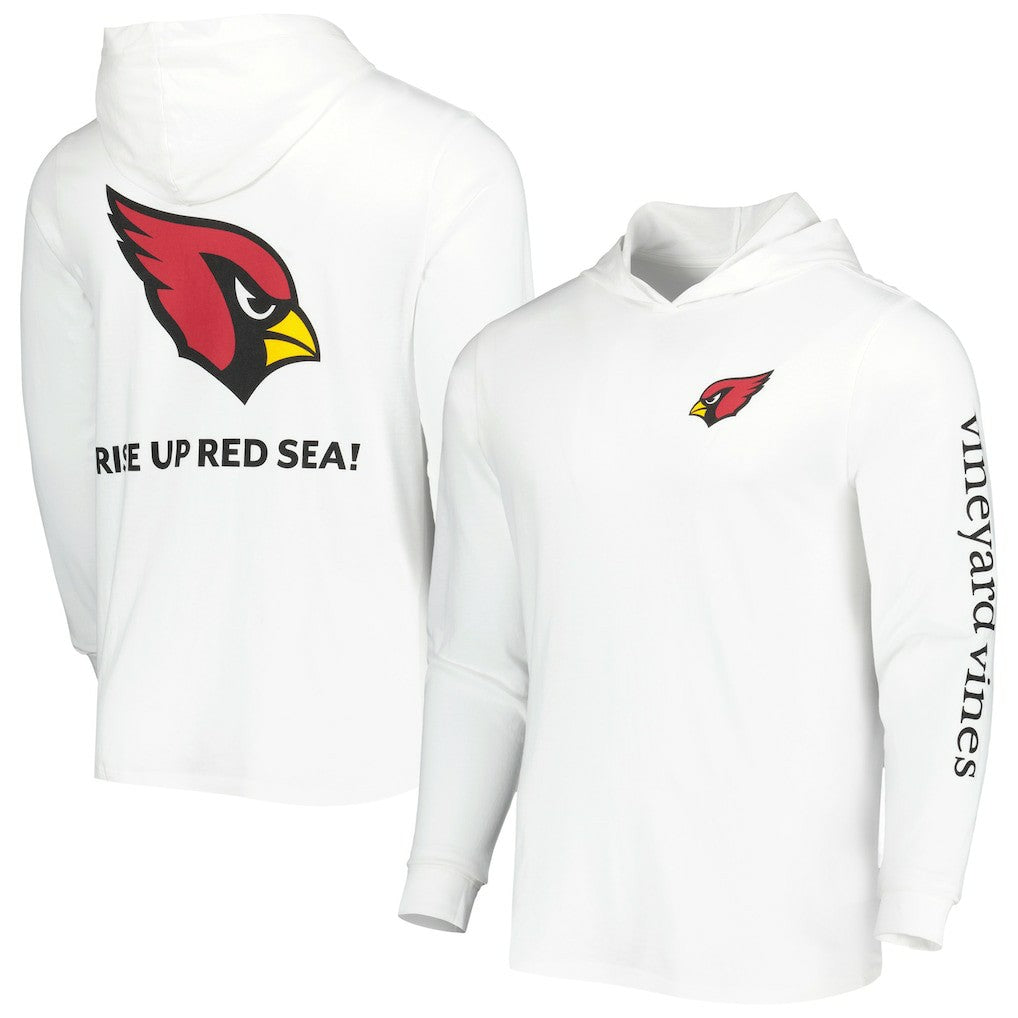 Arizona Cardinals Vineyard Vines Local Long Sleeve Hoodie T-Shirt - White on sale