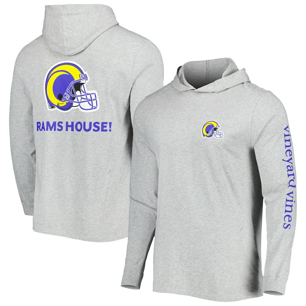 Los Angeles Rams Vineyard Vines Local Long Sleeve Hoodie T-Shirt - Heathered Gray sale