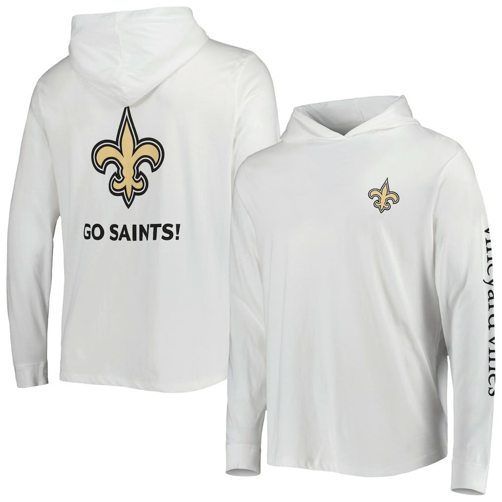 New Orleans Saints Vineyard Vines Local Long Sleeve Hoodie T-Shirt - White for sale