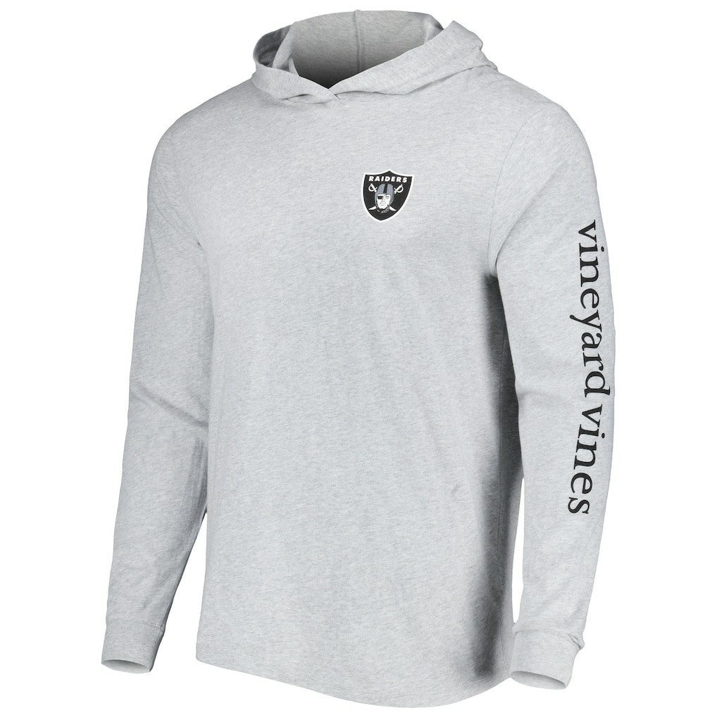 Las Vegas Raiders Vineyard Vines Local Long Sleeve Hoodie T-Shirt - Heathered Gray discount