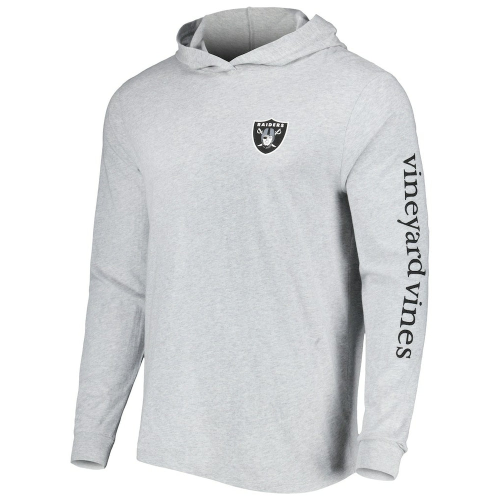 Las Vegas Raiders Vineyard Vines Local Long Sleeve Hoodie T-Shirt - Heathered Gray discount