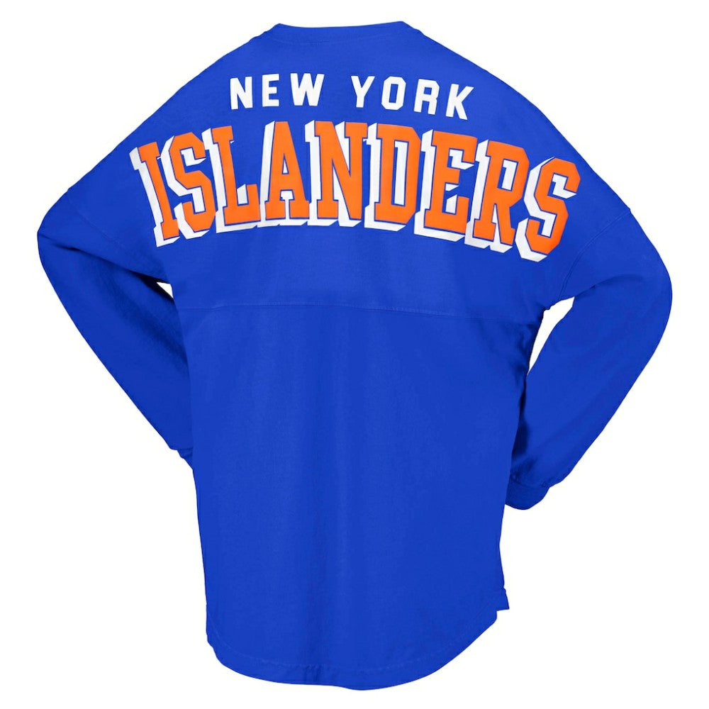 New York Islanders Fanatics Women's Spirit Lace-Up V-Neck Long Sleeve Jersey T-Shirt - Royal T-shirts