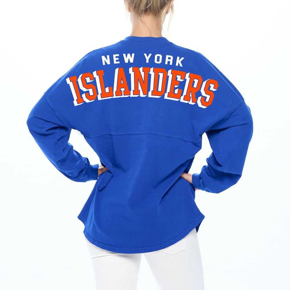 New York Islanders Fanatics Women's Spirit Lace-Up V-Neck Long Sleeve Jersey T-Shirt - Royal T-shirts