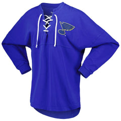 St. Louis Blues Fanatics Women's Spirit Lace-Up V-Neck Long Sleeve Jersey T-Shirt - Blue T-shirts