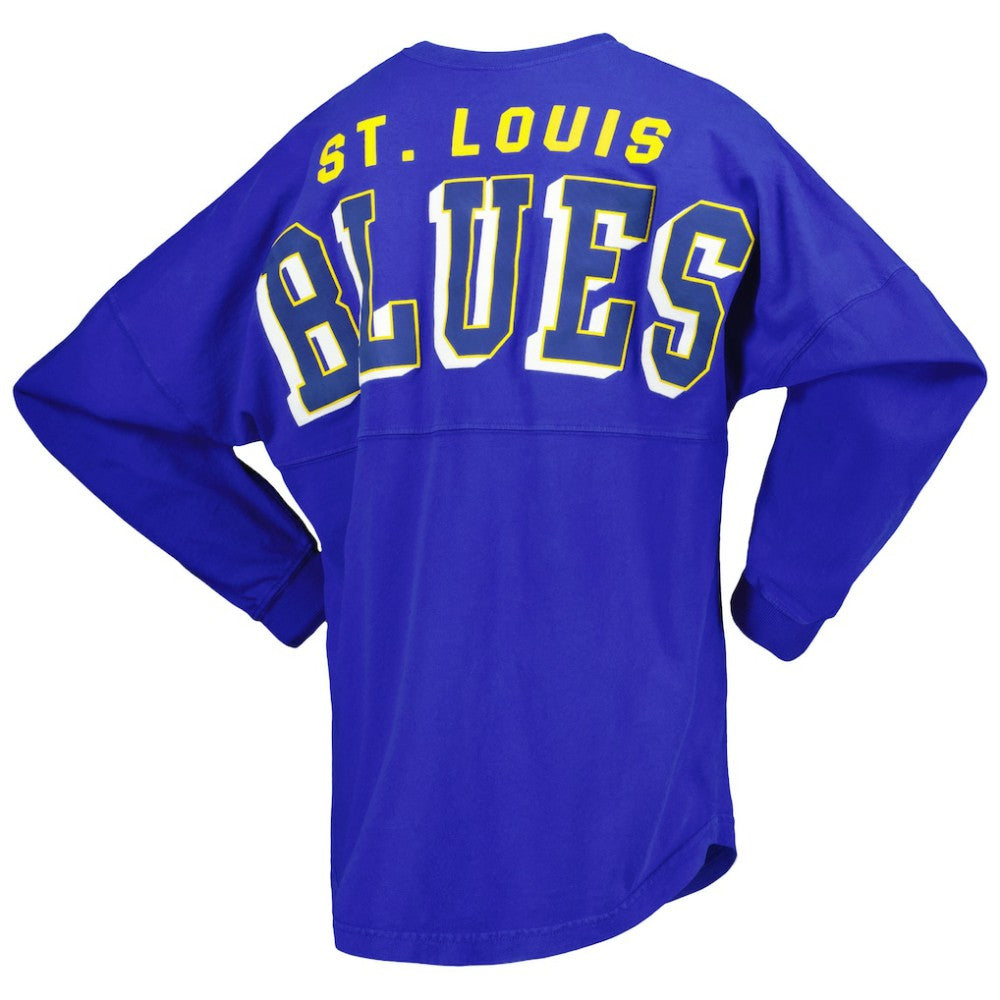 St. Louis Blues Fanatics Women's Spirit Lace-Up V-Neck Long Sleeve Jersey T-Shirt - Blue T-shirts