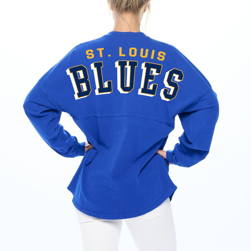 St. Louis Blues Fanatics Women's Spirit Lace-Up V-Neck Long Sleeve Jersey T-Shirt - Blue T-shirts