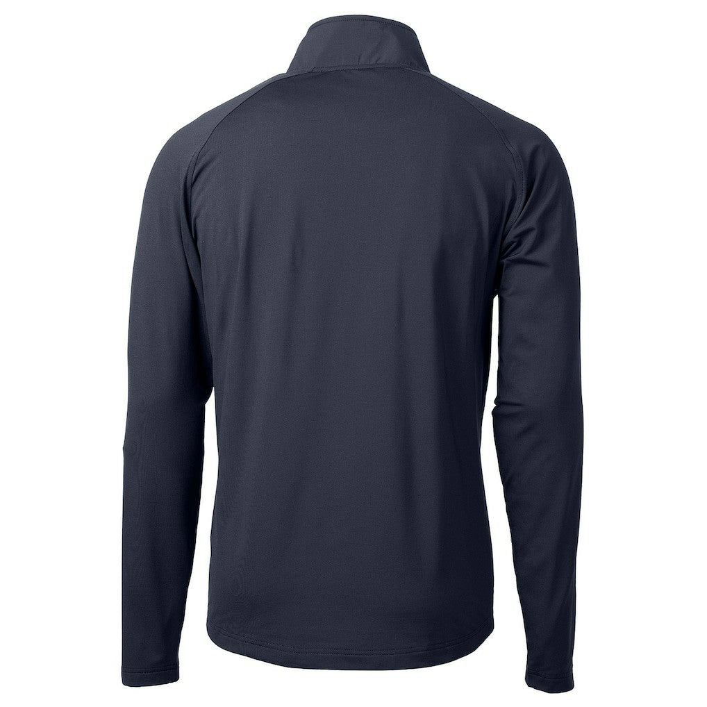Denver Broncos Cutter & Buck Adapt Eco Knit Hybrid Recycled Quarter-Zip Pullover Top - Navy for sale