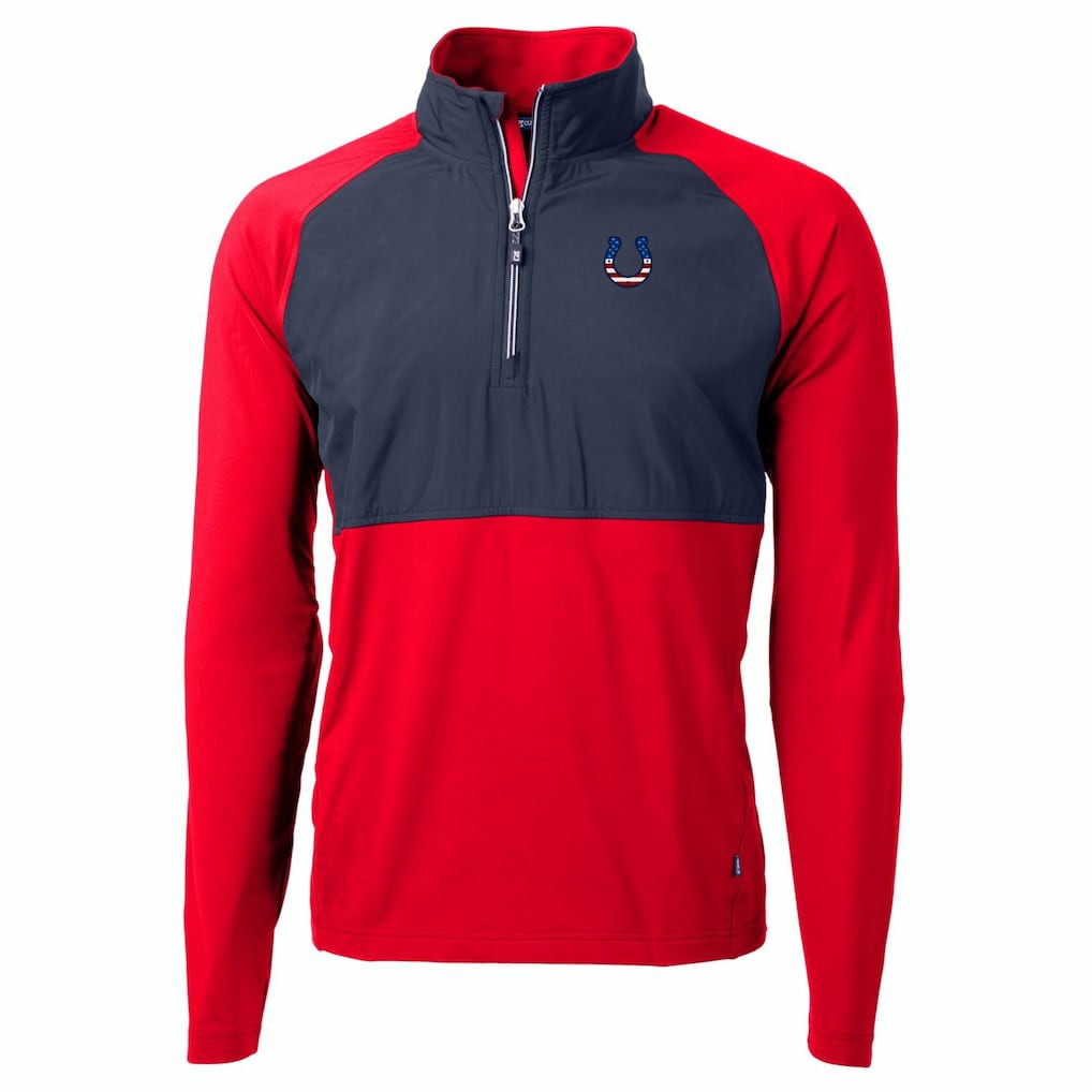 Indianapolis Colts Cutter & Buck Adapt Eco Knit Hybrid Recycled Quarter-Zip Pullover Top - Red discount