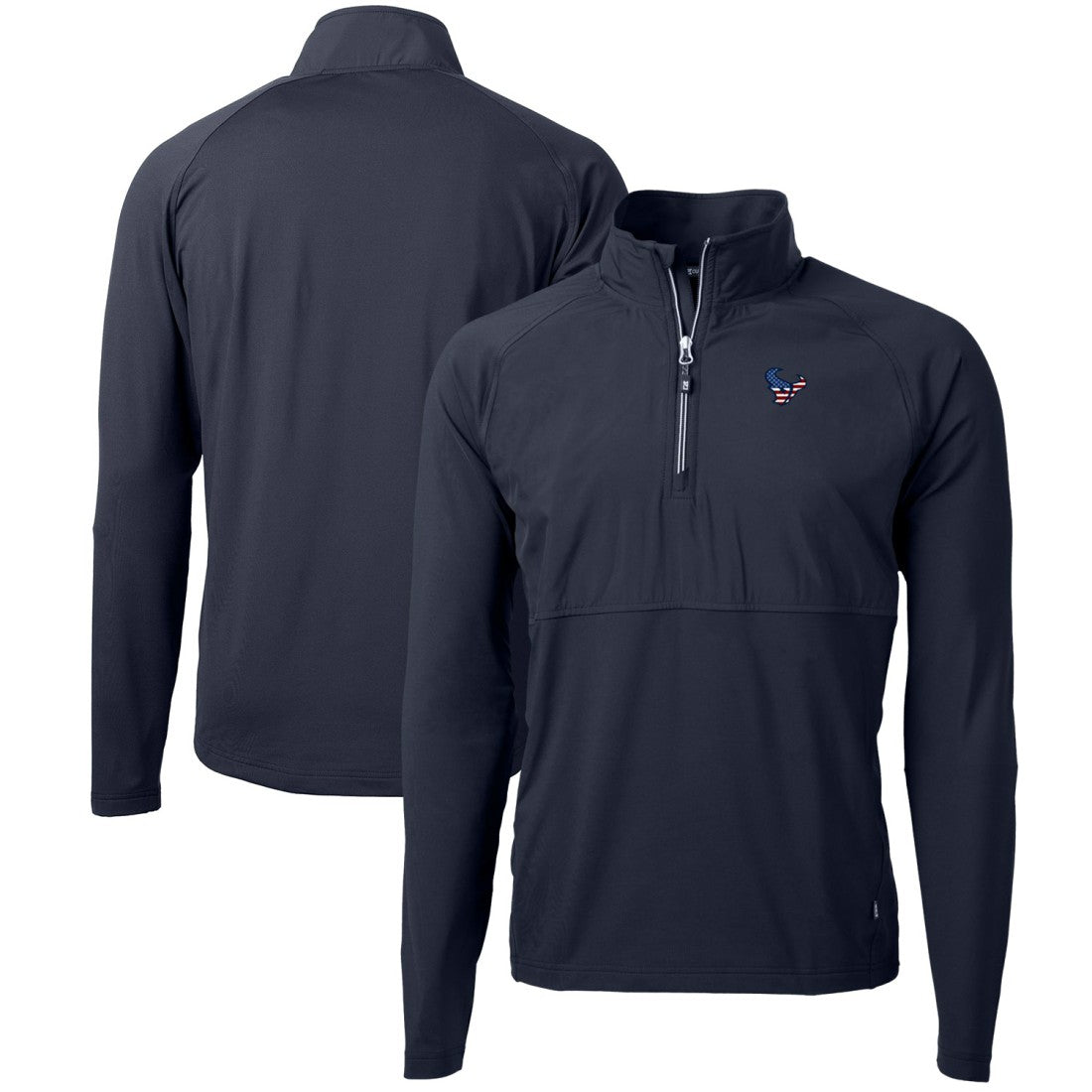 Houston Texans Cutter & Buck Adapt Eco Knit Hybrid Recycled Quarter-Zip Pullover Top - Navy online