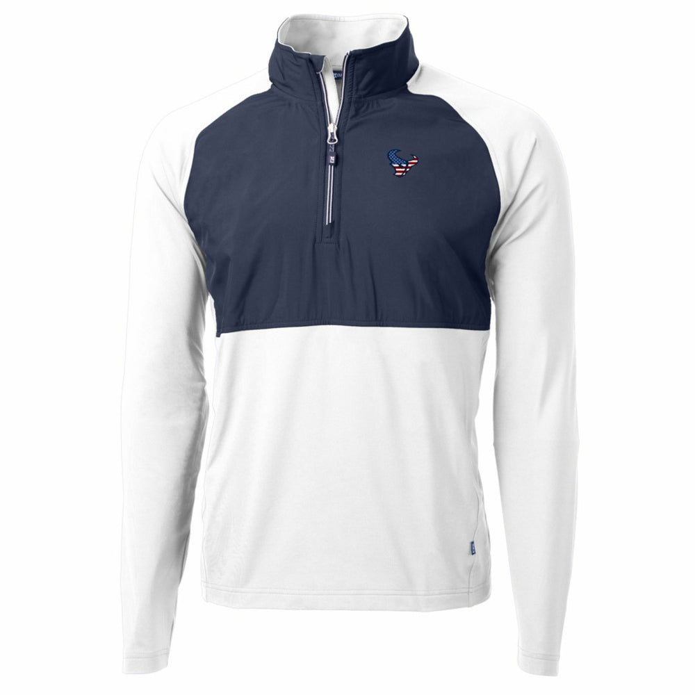 Houston Texans Cutter & Buck Adapt Eco Knit Hybrid Recycled Quarter-Zip Pullover Top - White sale