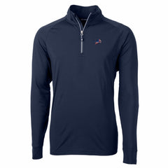 Detroit Lions Cutter & Buck Team Adapt Eco Knit Hybrid Recycled Quarter-Zip Pullover Top - Navy for sale