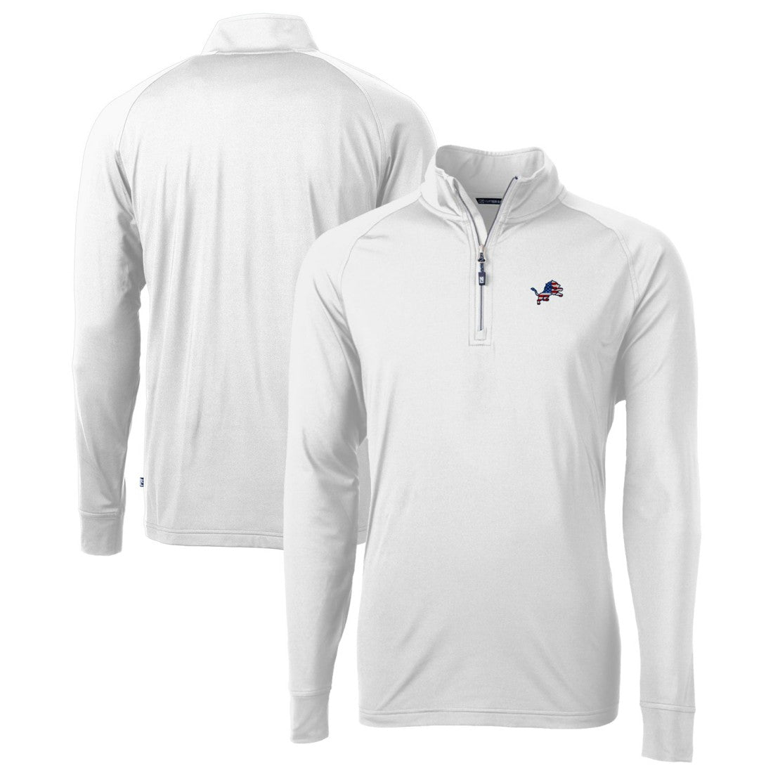Detroit Lions Cutter & Buck Team Adapt Eco Knit Hybrid Recycled Quarter-Zip Pullover Top - White for sale