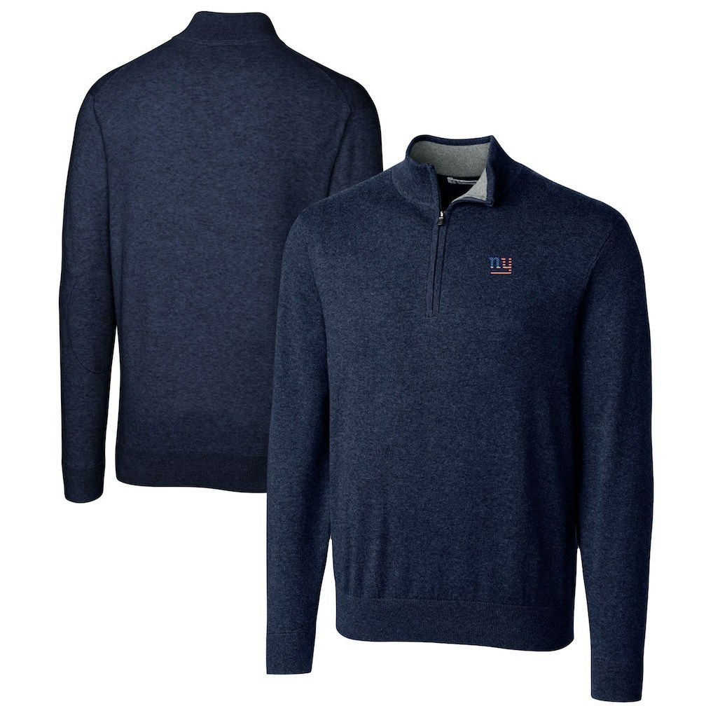 New York Giants Cutter & Buck Lakemont Quarter-Zip Pullover Sweater - Navy sale