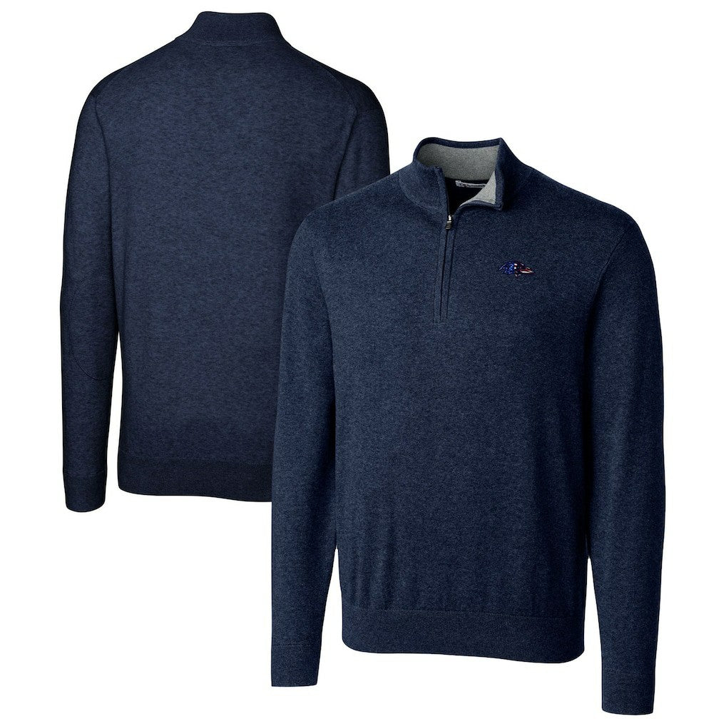 Baltimore Ravens Cutter & Buck Lakemont Quarter-Zip Pullover Sweater - Navy online
