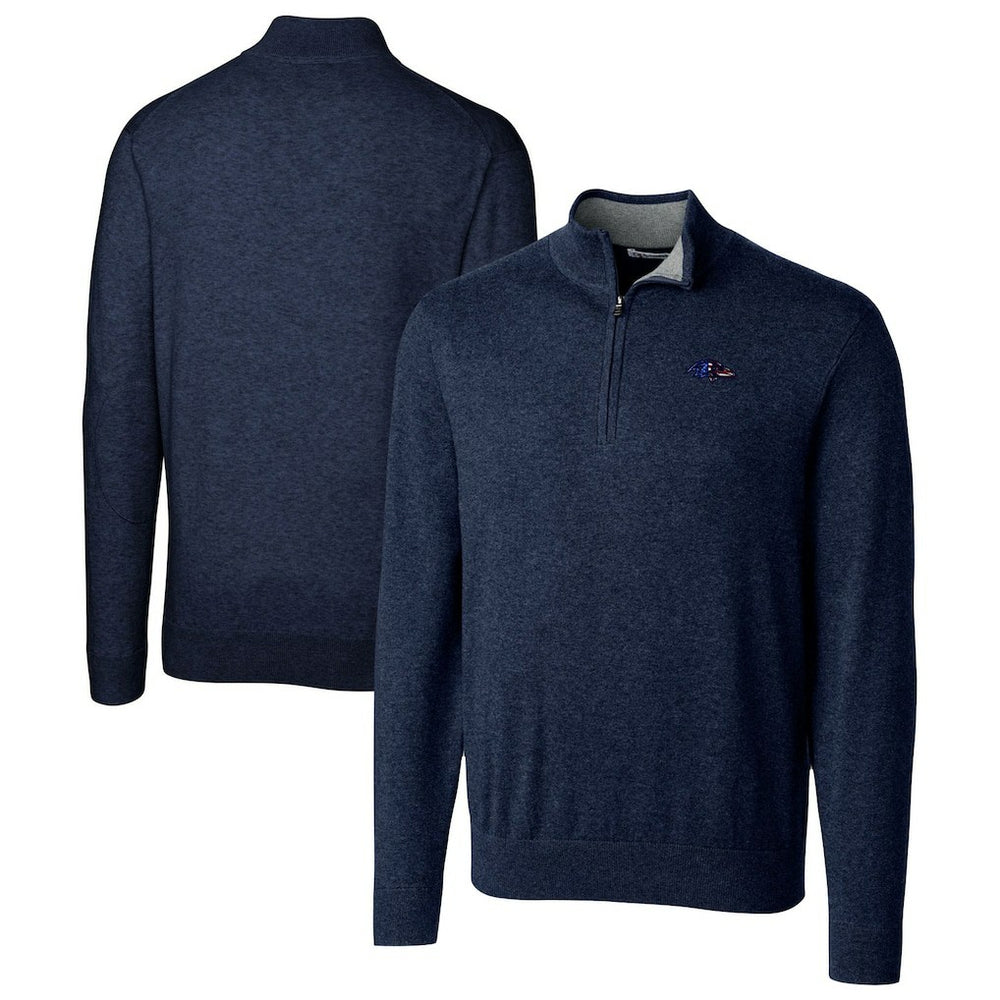 Baltimore Ravens Cutter & Buck Lakemont Quarter-Zip Pullover Sweater - Navy online