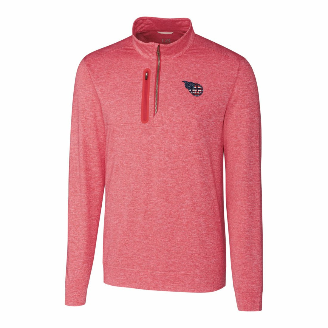 Tennessee Titans Cutter & Buck Stealth Quarter-Zip Pullover Top - Heathered Cardinal online